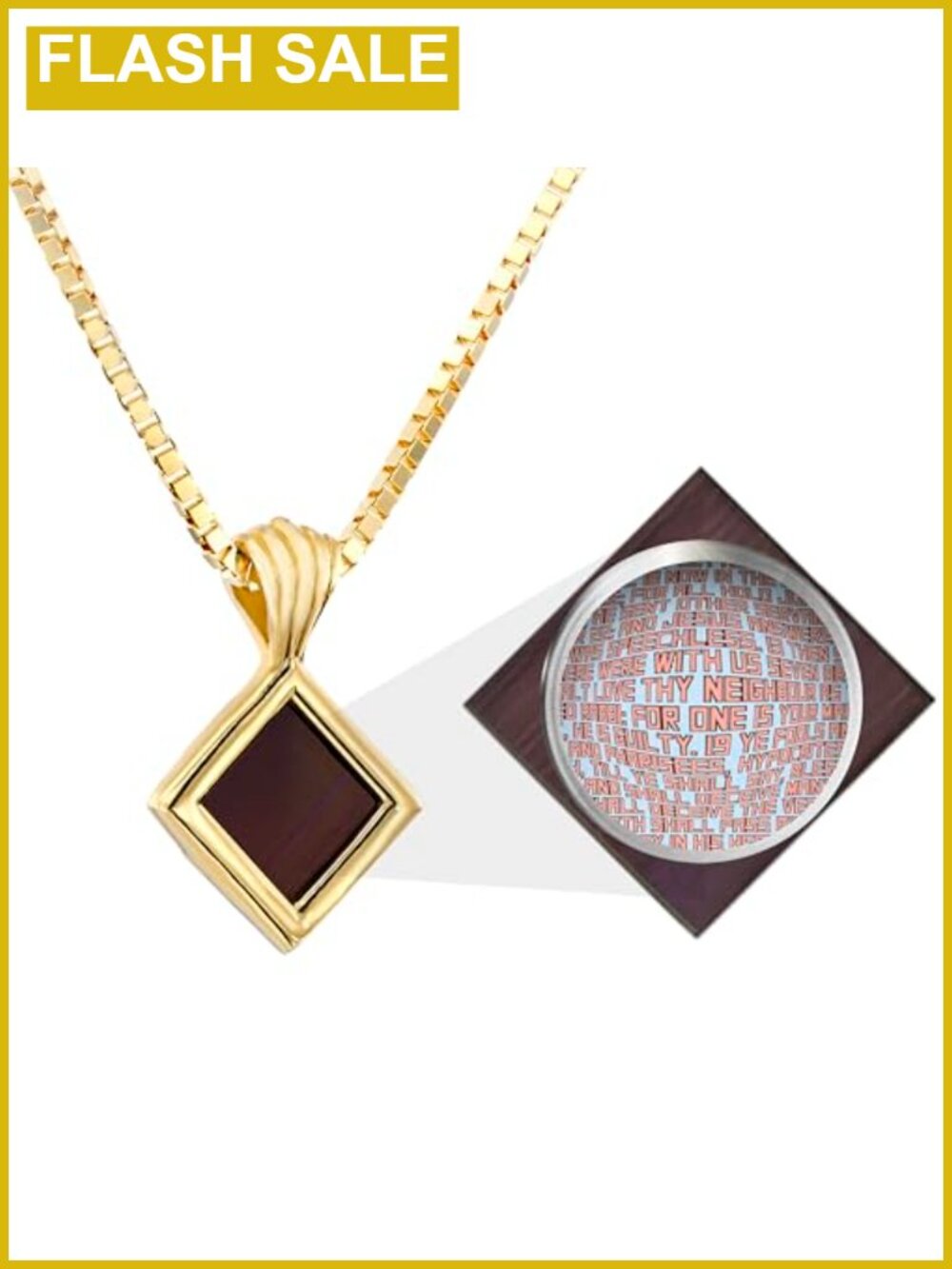 Gold Plated Silver Nano Bible Necklace Christian Pendant for Women